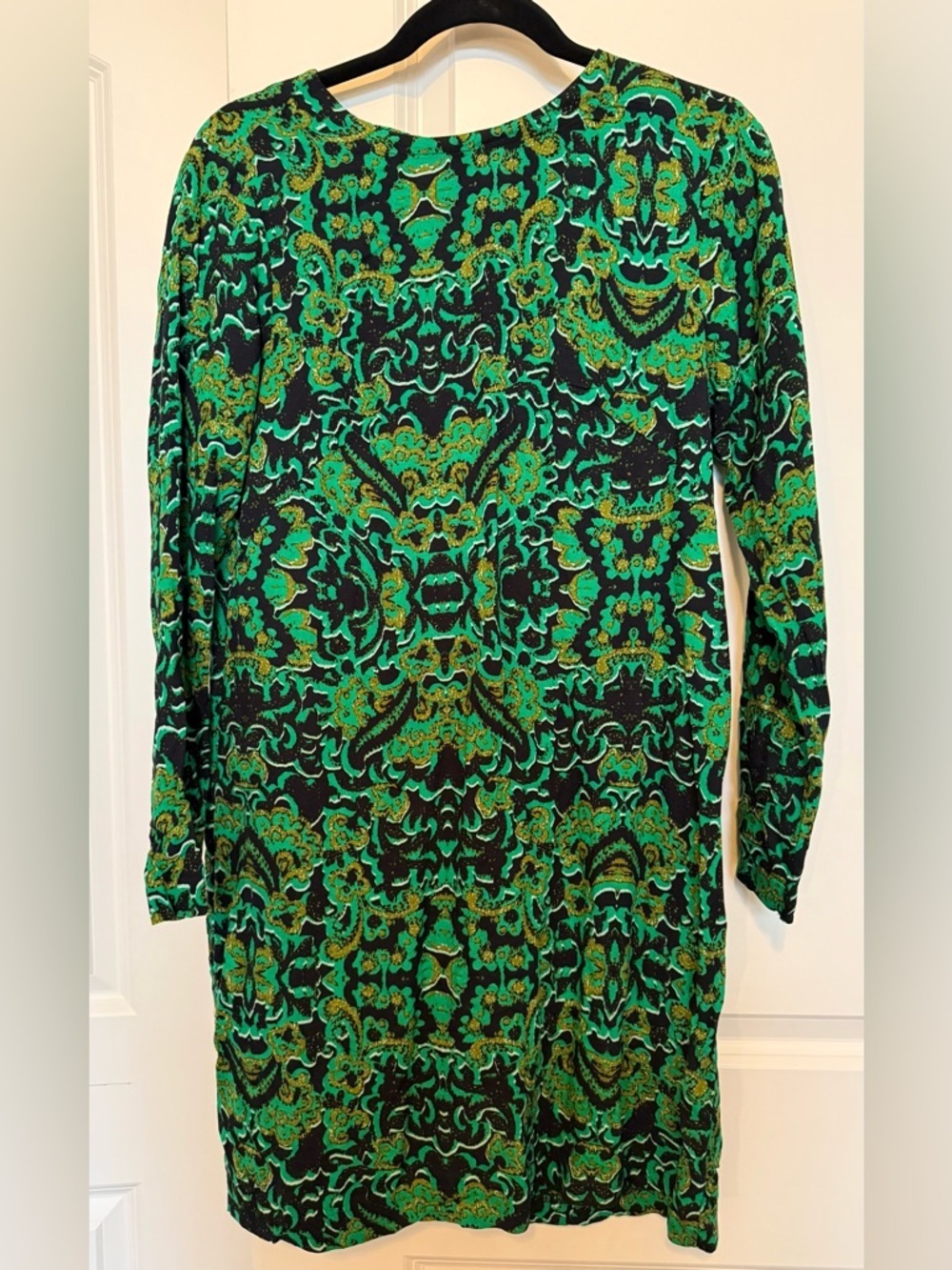 H&M Green Patterned Long Sleeve Women's Dress